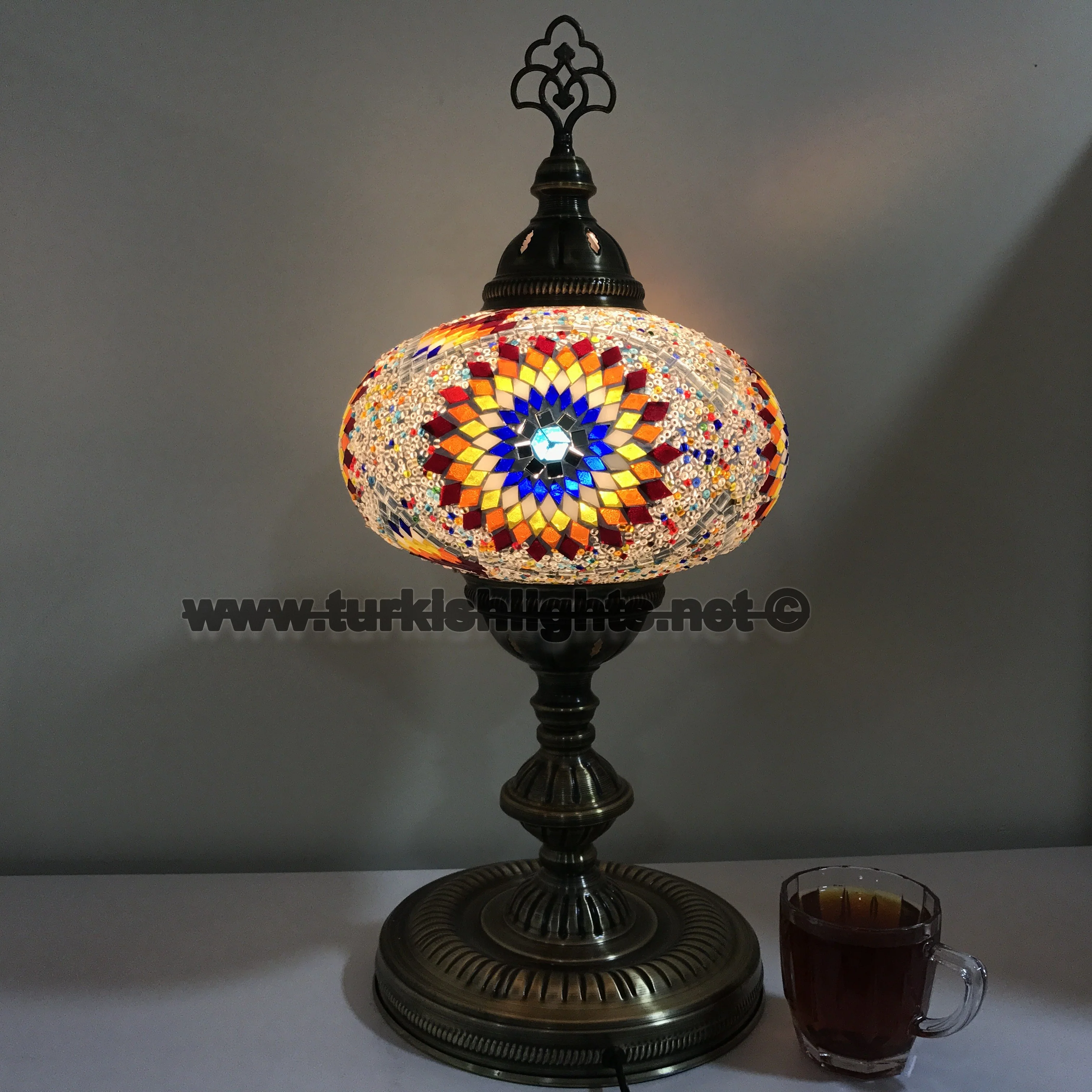 Turkish Mosaic Table Lamp Extra Large Globe ID: TXL-32