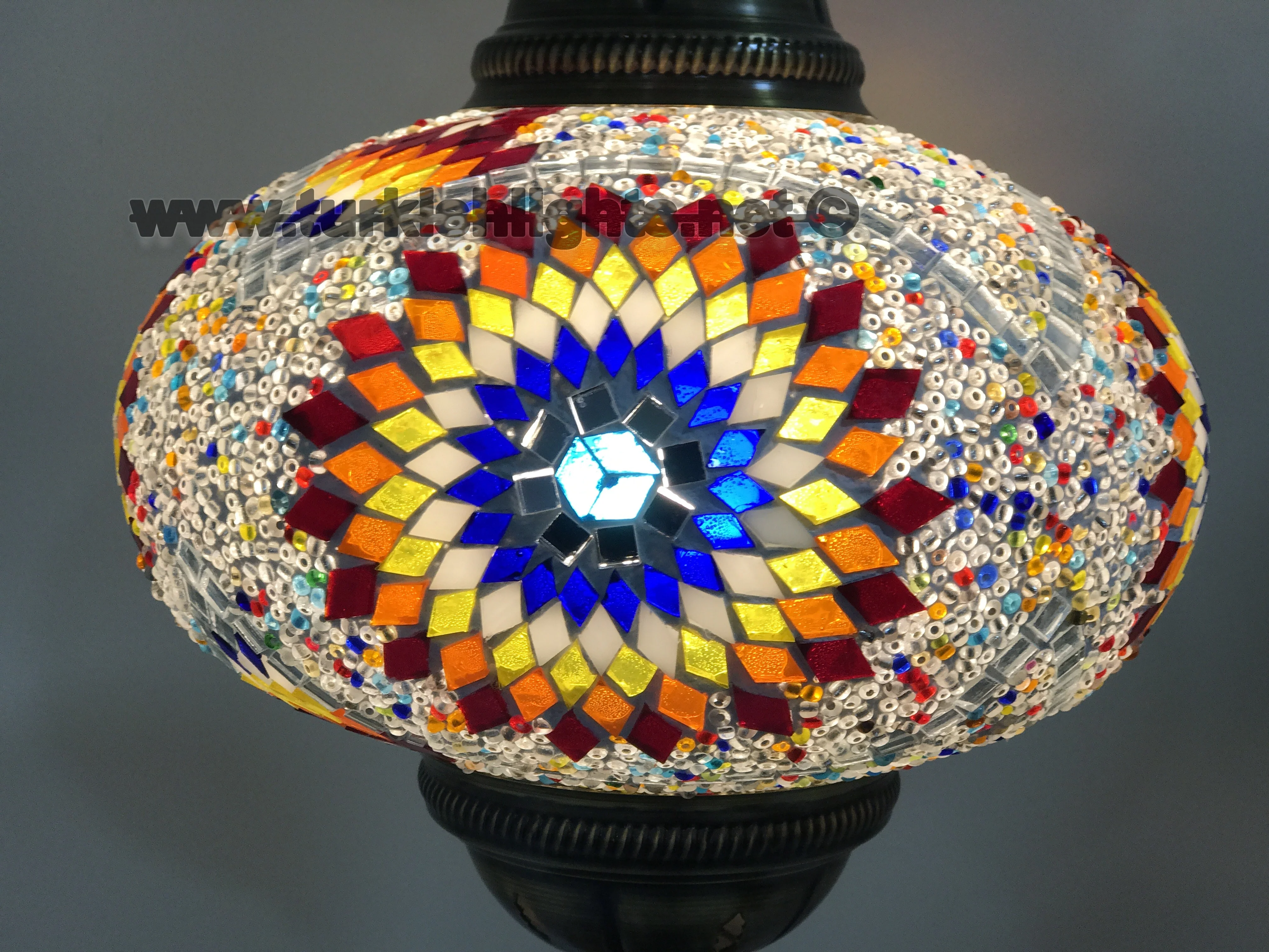 Turkish Mosaic Table Lamp Extra Large Globe ID: TXL-32 - Image 2