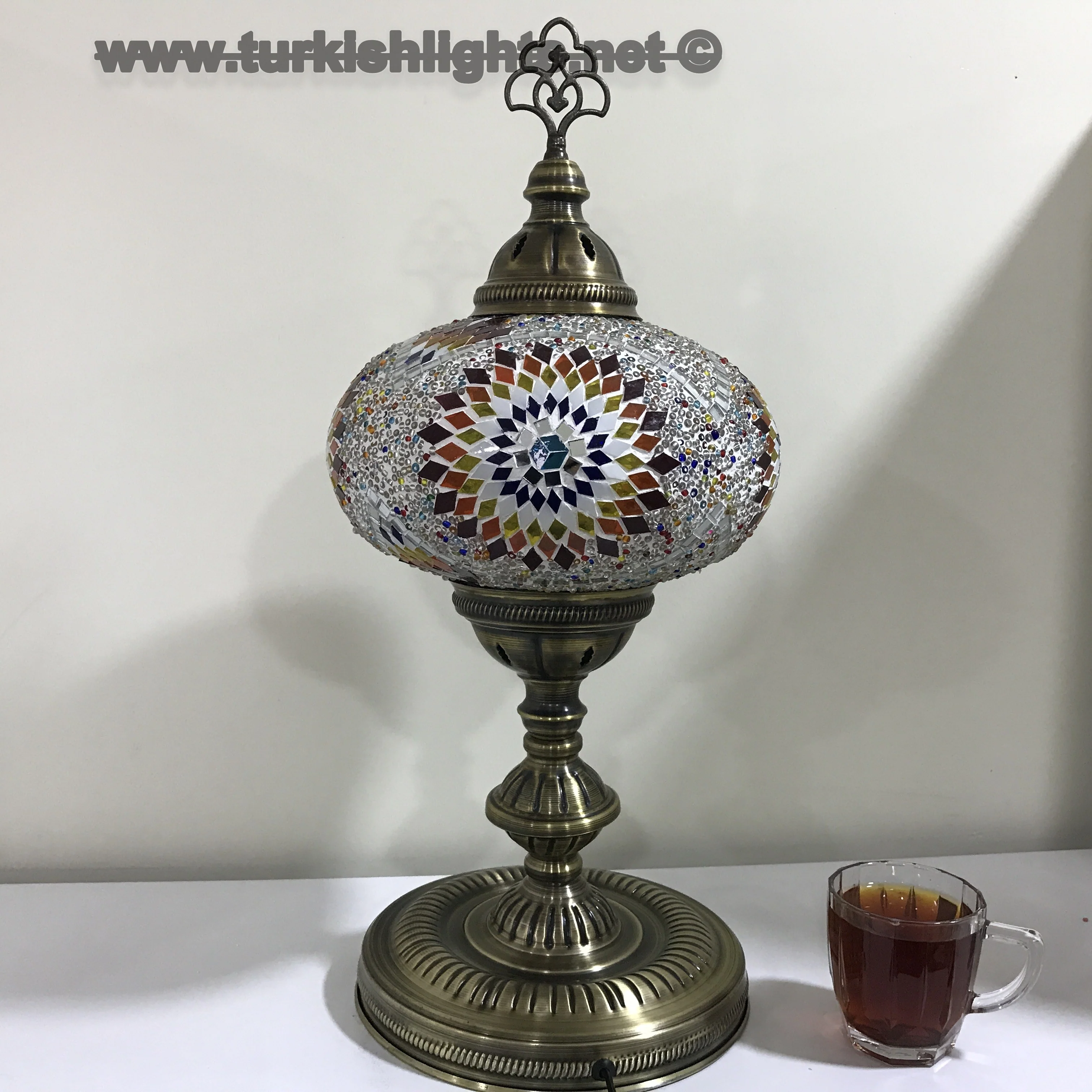 Turkish Mosaic Table Lamp Extra Large Globe ID: TXL-32 - Image 3