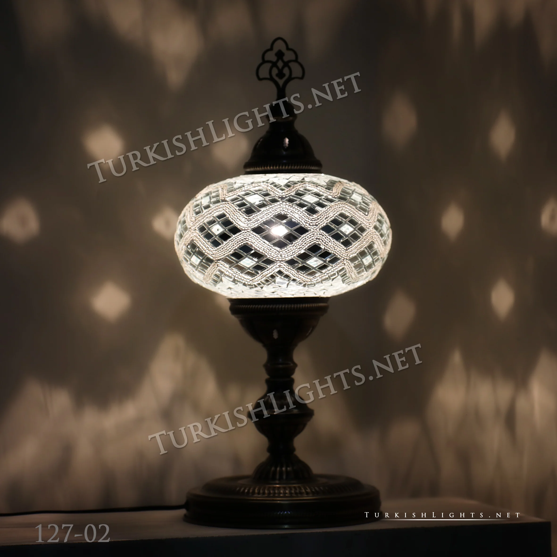 Turkish Mosaic Table Lamp Extra Large Globe ID: TXL-36 - Image 3