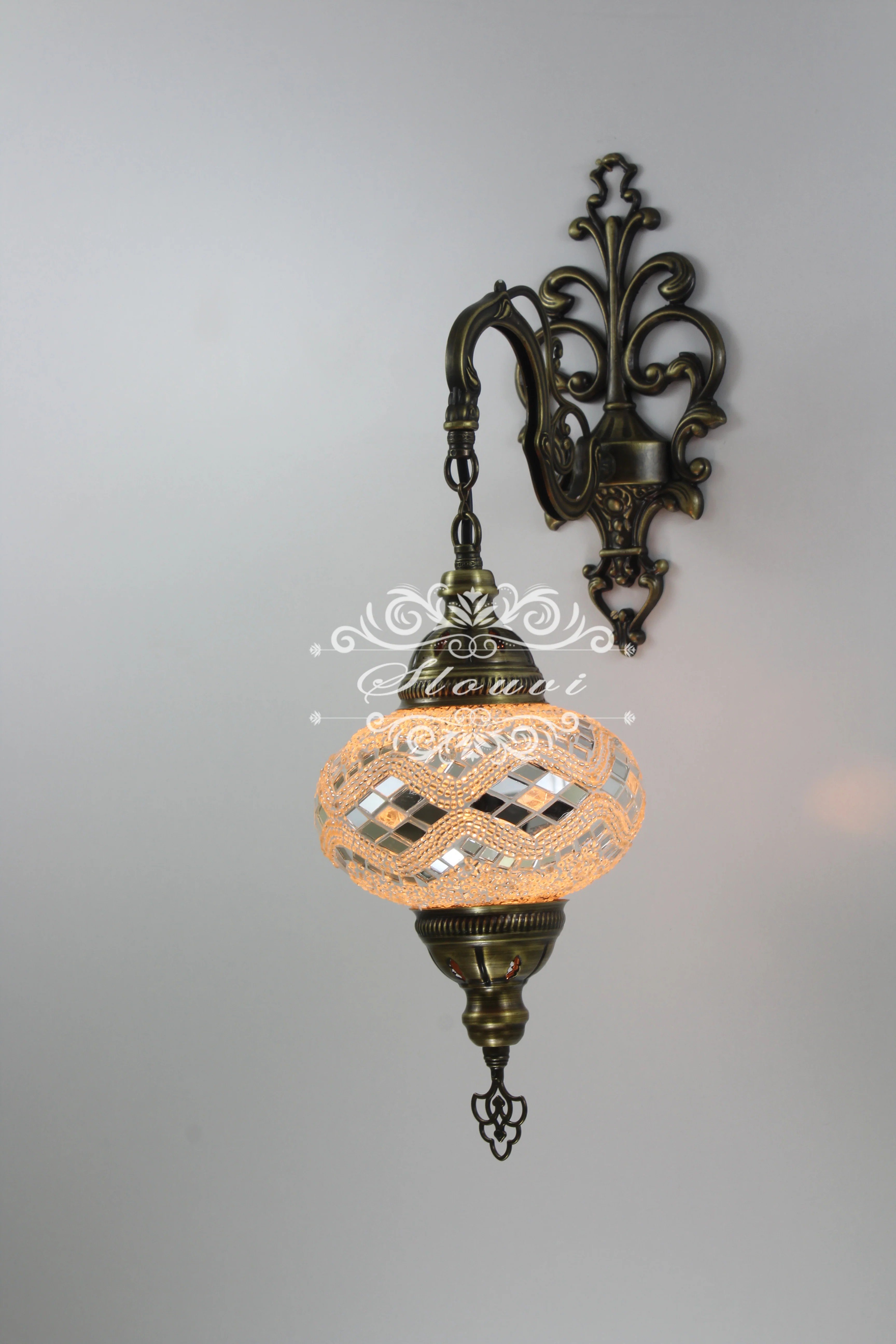 Turkish Mosaic Wall Sconce Large Globe ID: WSL01 - Image 3
