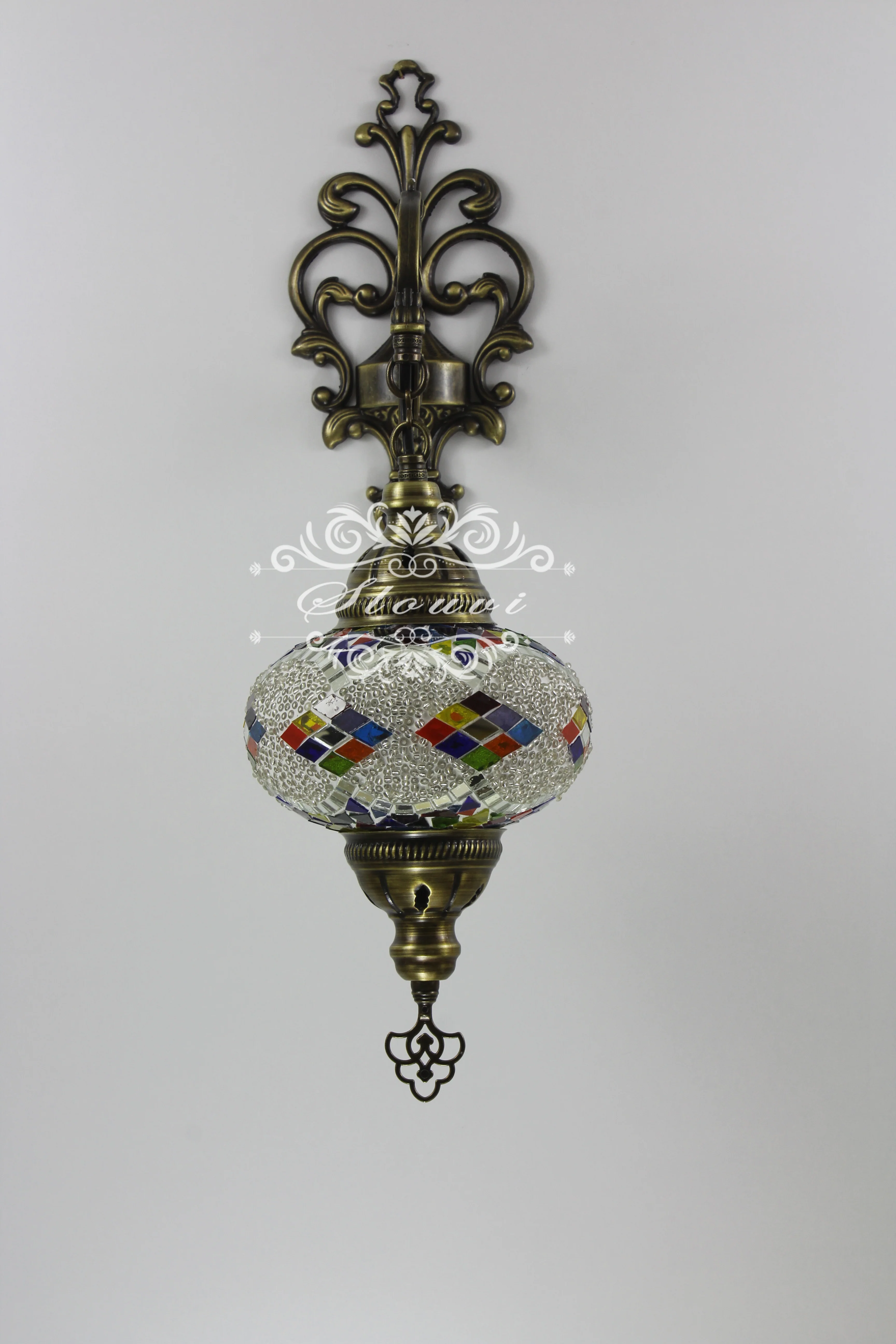 Turkish Mosaic Wall Sconce Large Globe ID: WSL05 - Image 5