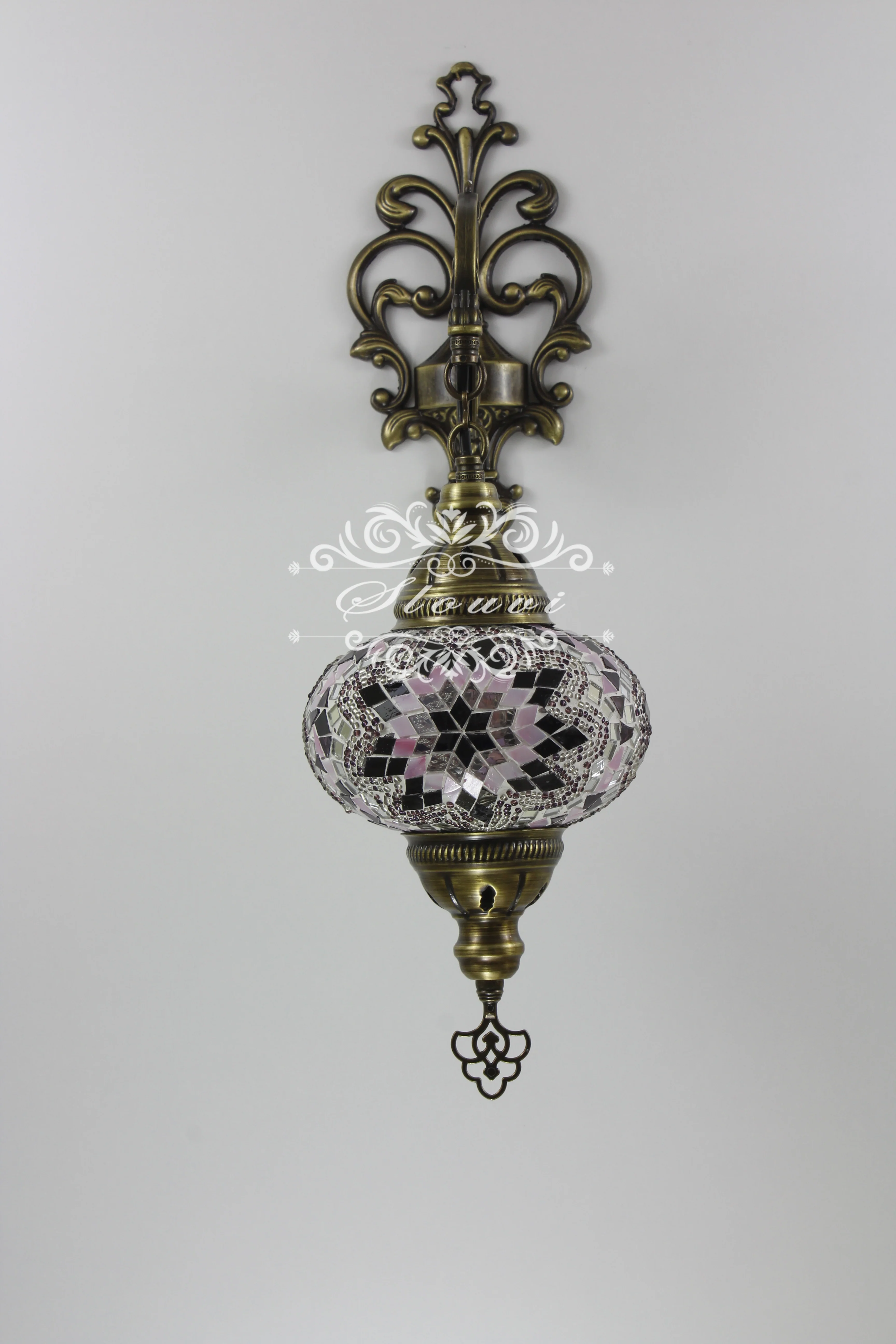 Turkish Mosaic Wall Sconce Large Globe ID: WSL07 - Image 5