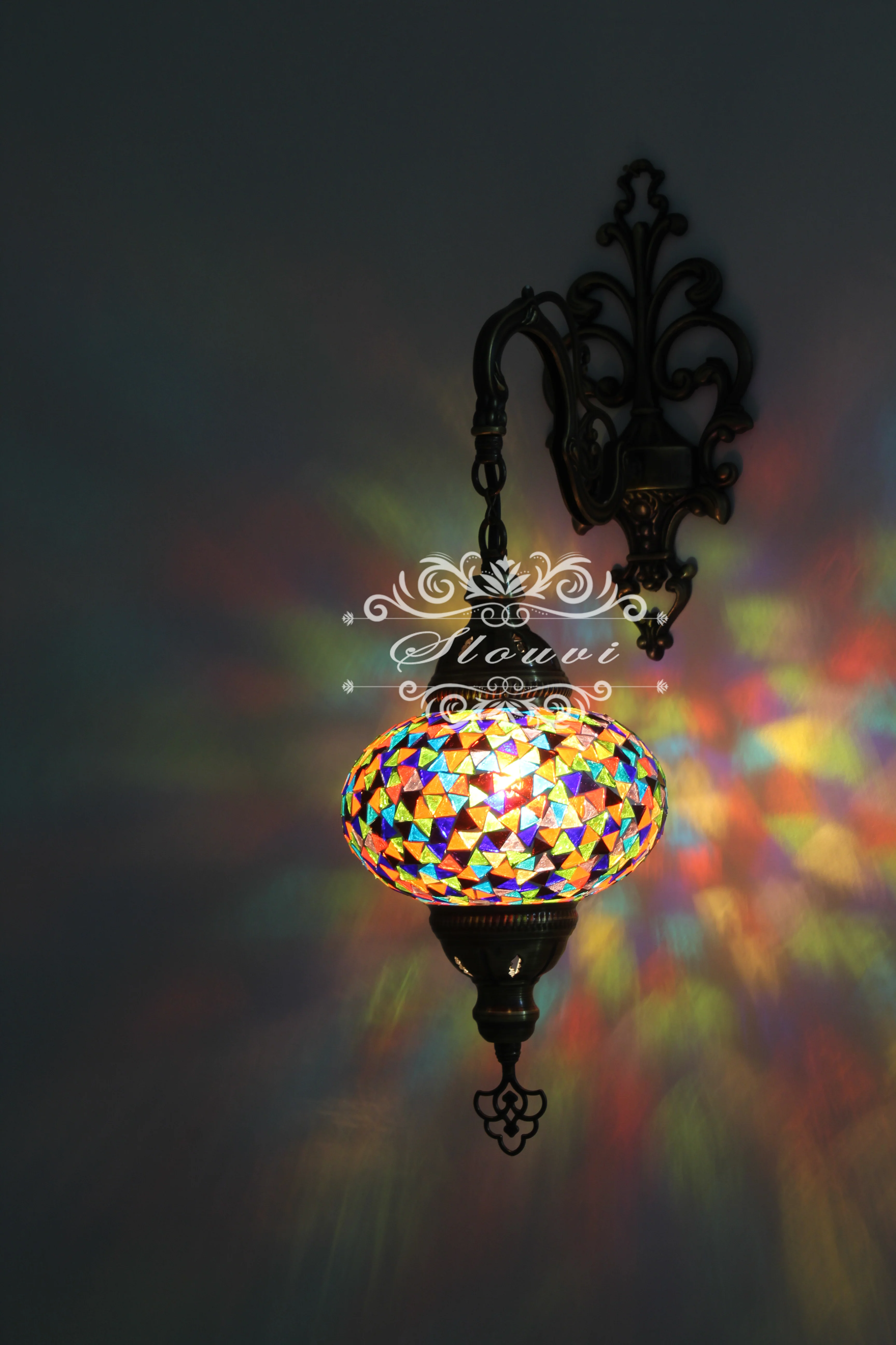 Turkish Mosaic Wall Sconce Large Globe ID: WSL10