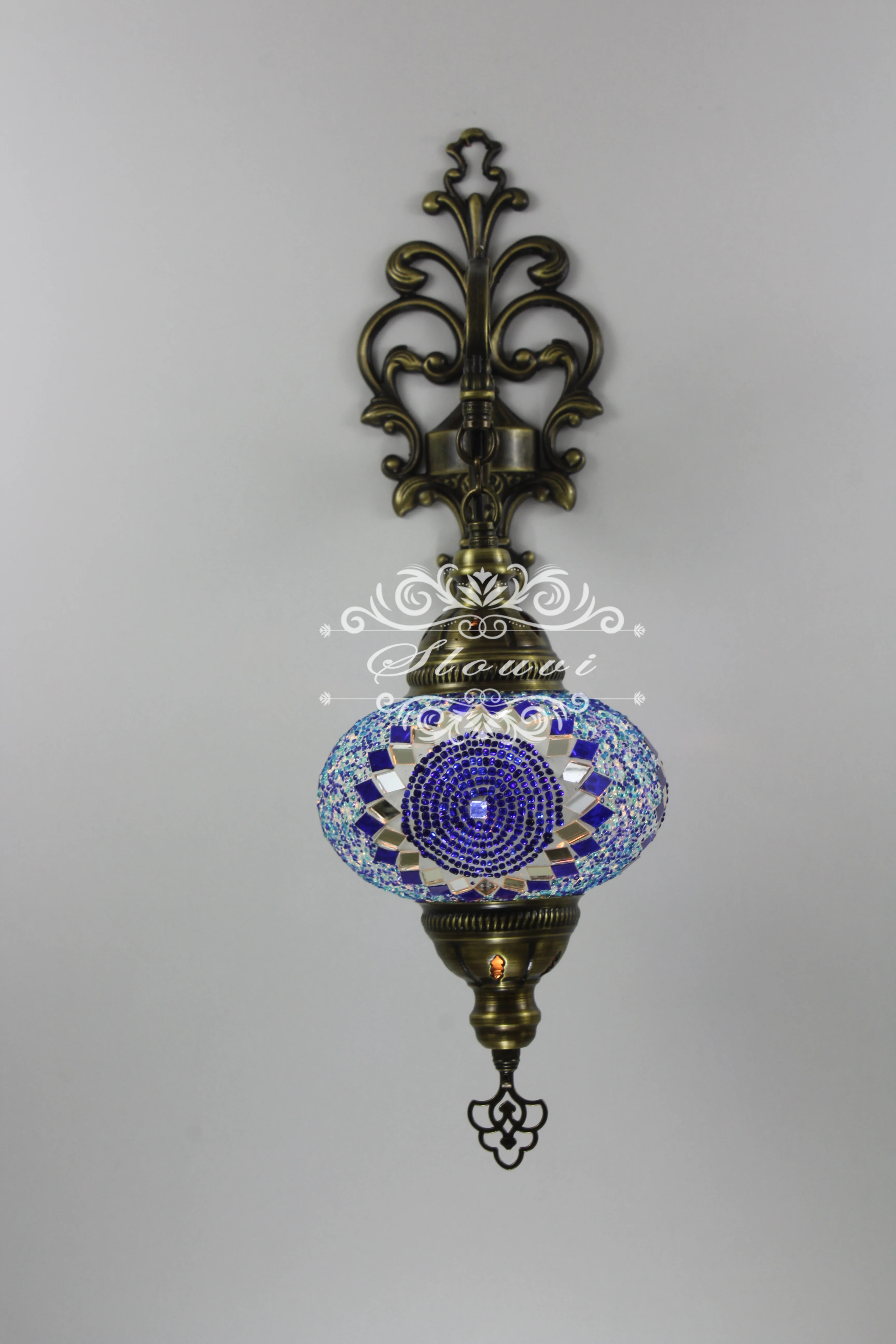 Turkish Mosaic Wall Sconce Large Globe ID: WSL11 - Image 4