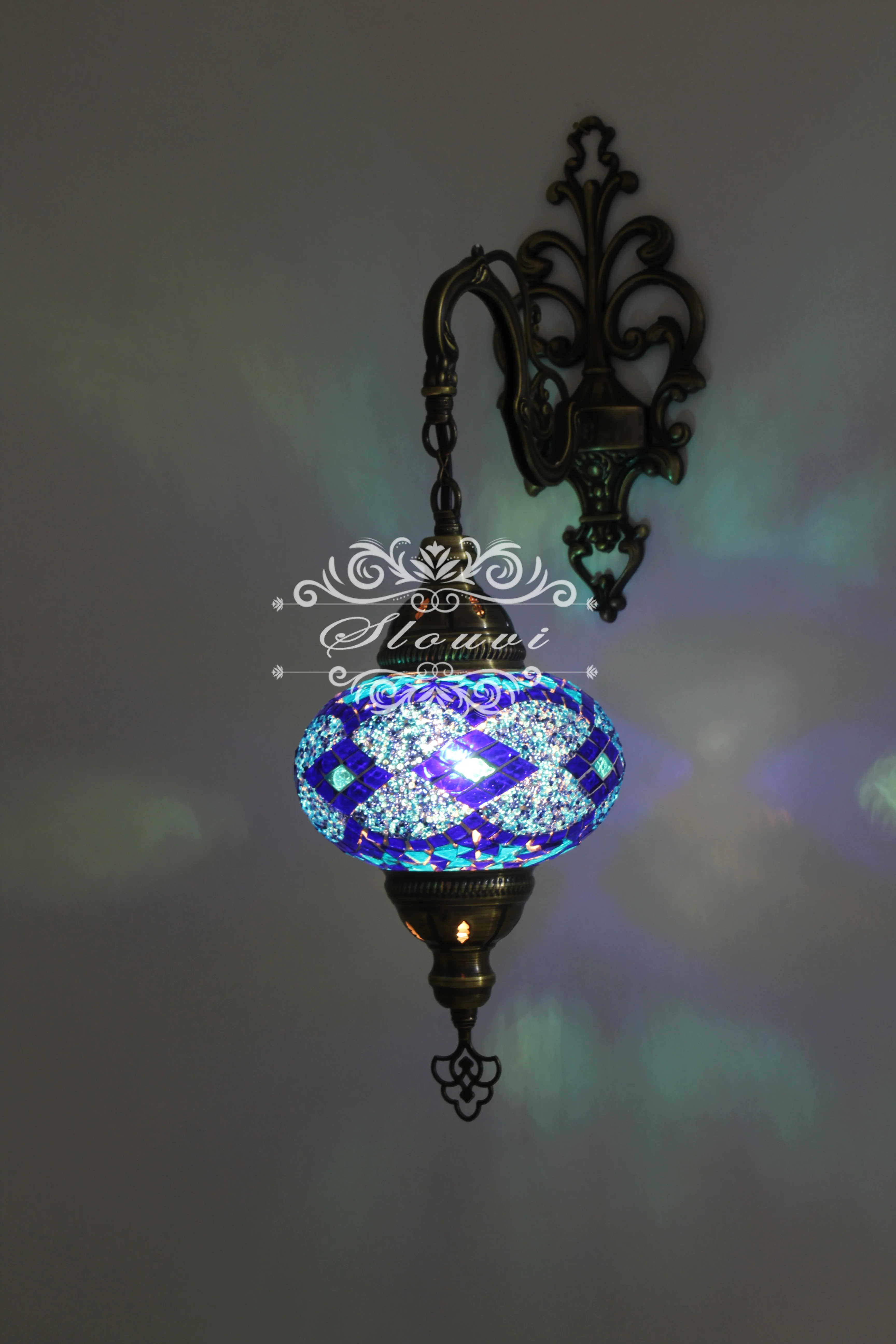 Turkish Mosaic Wall Sconce Large Globe ID: WSL14