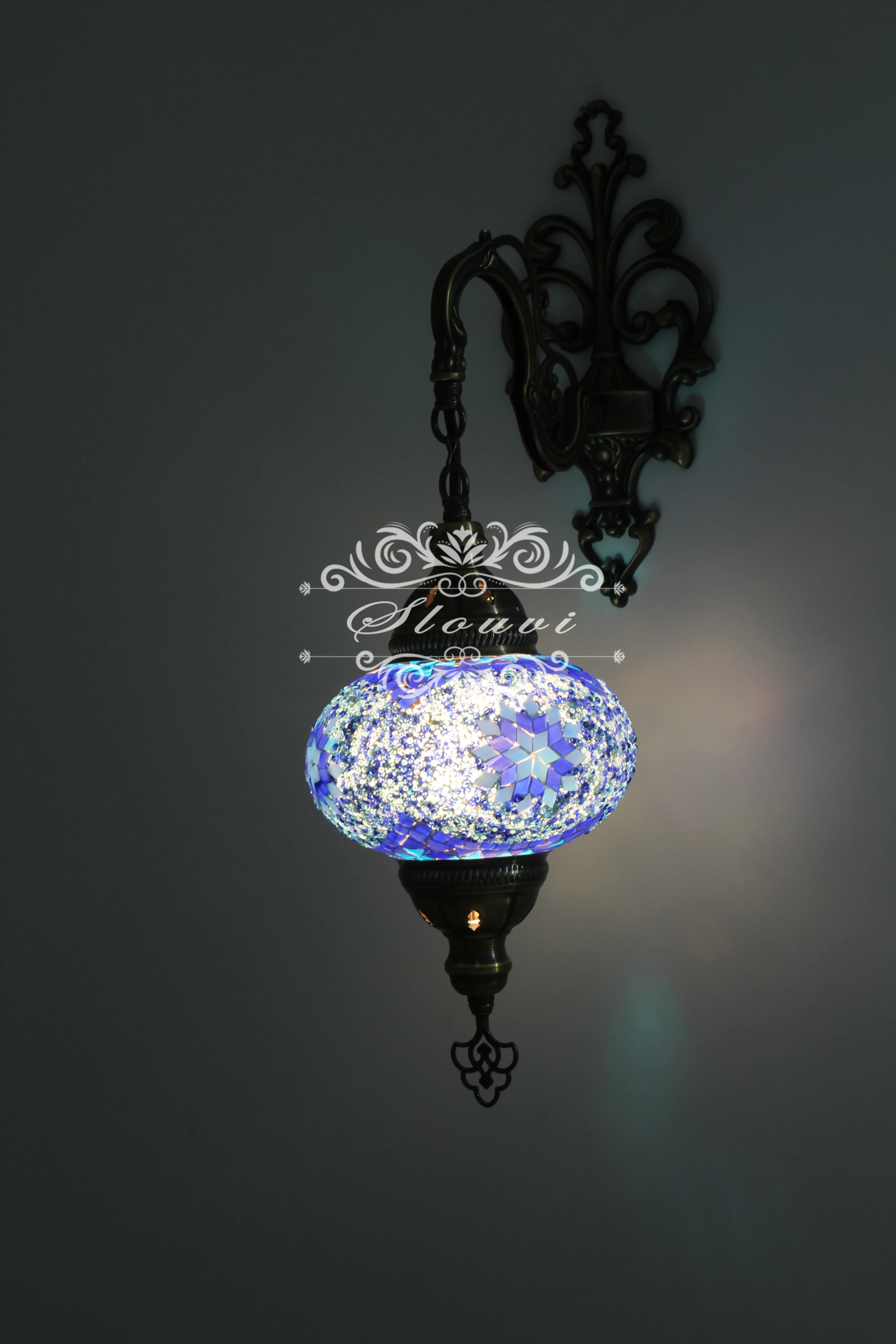 Turkish Mosaic Wall Sconce Large Globe ID: WSL15