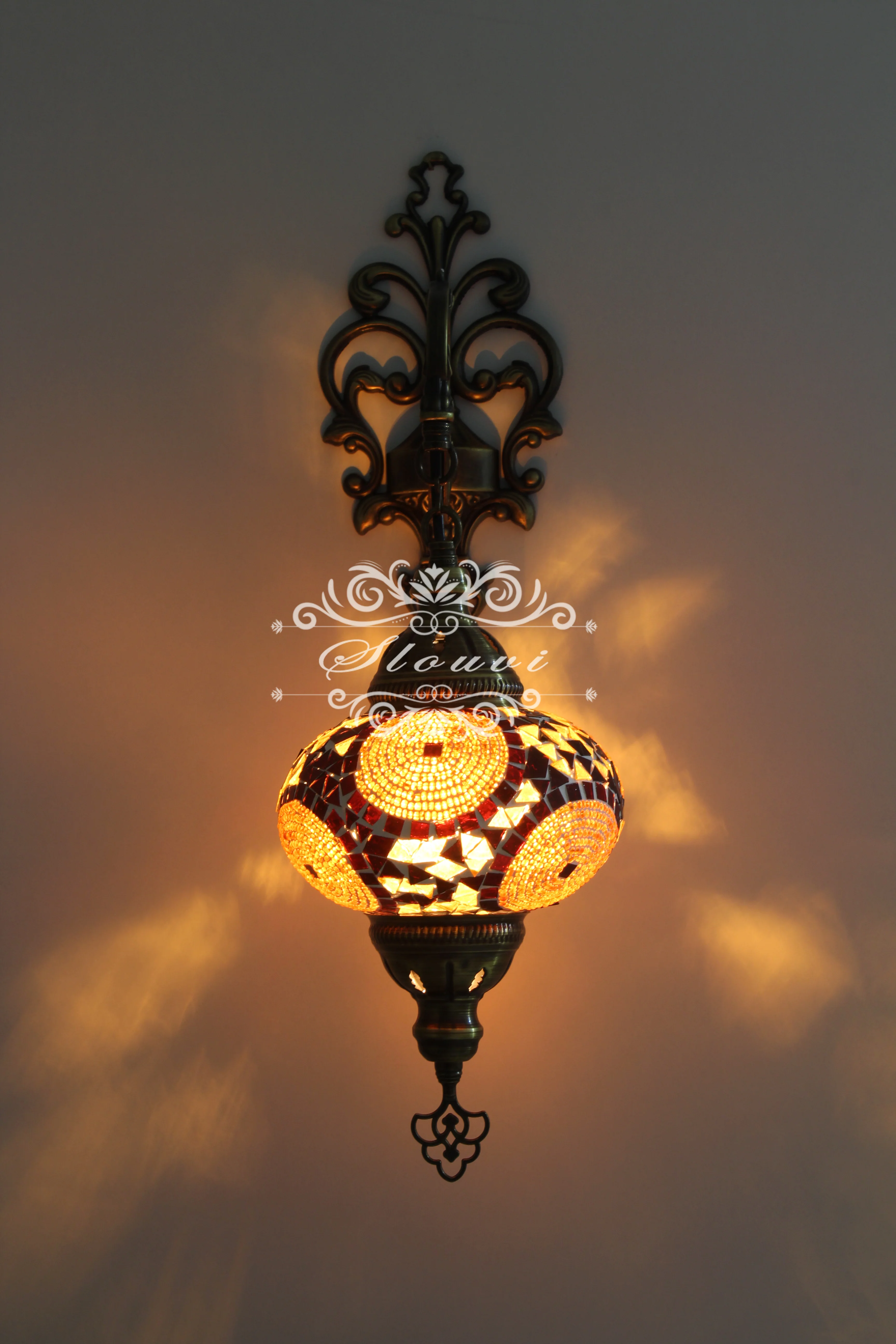 Turkish Mosaic Wall Sconce Large Globe ID: WSL16 - Image 2