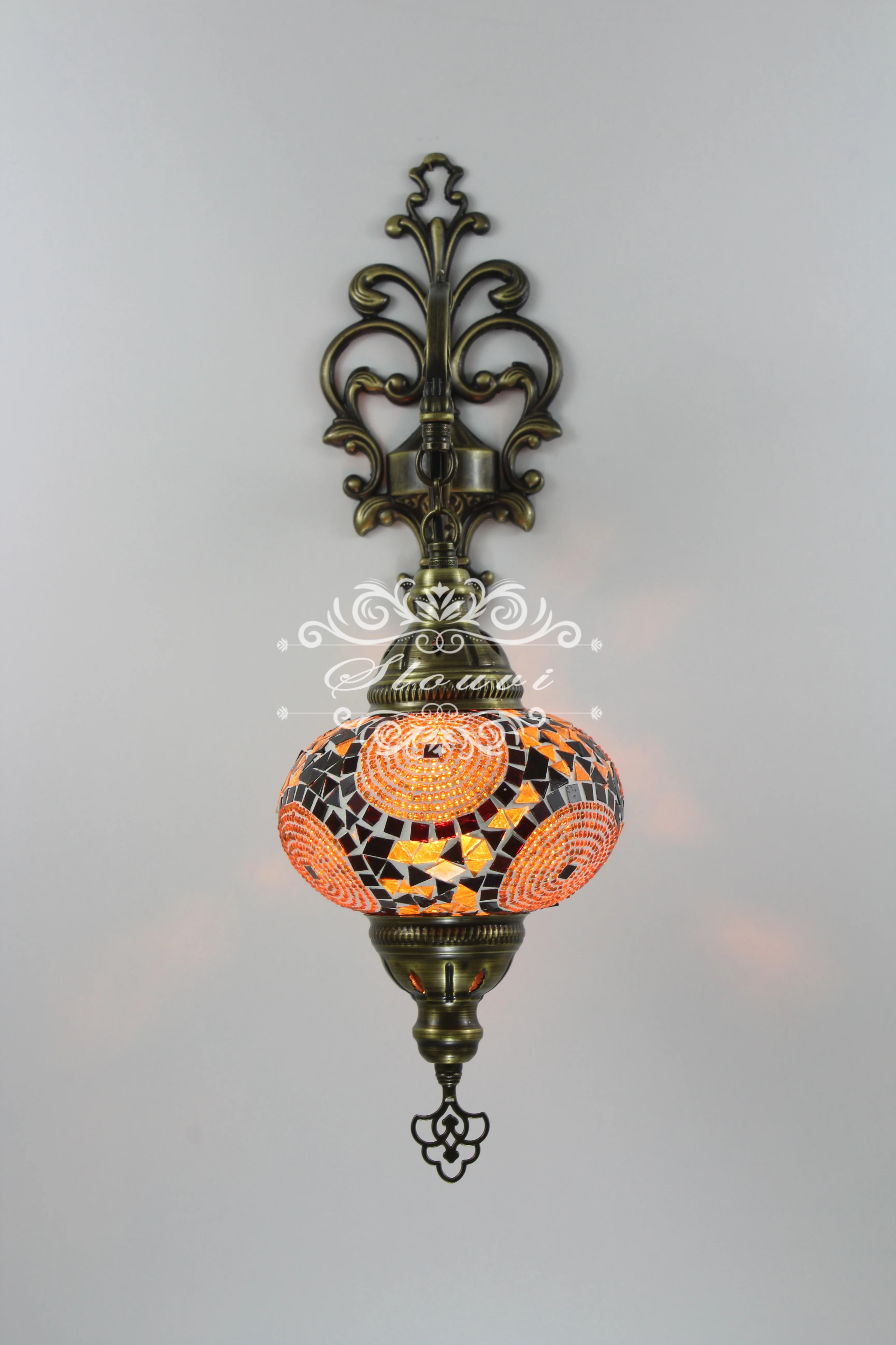 Turkish Mosaic Wall Sconce Large Globe ID: WSL16 - Image 4