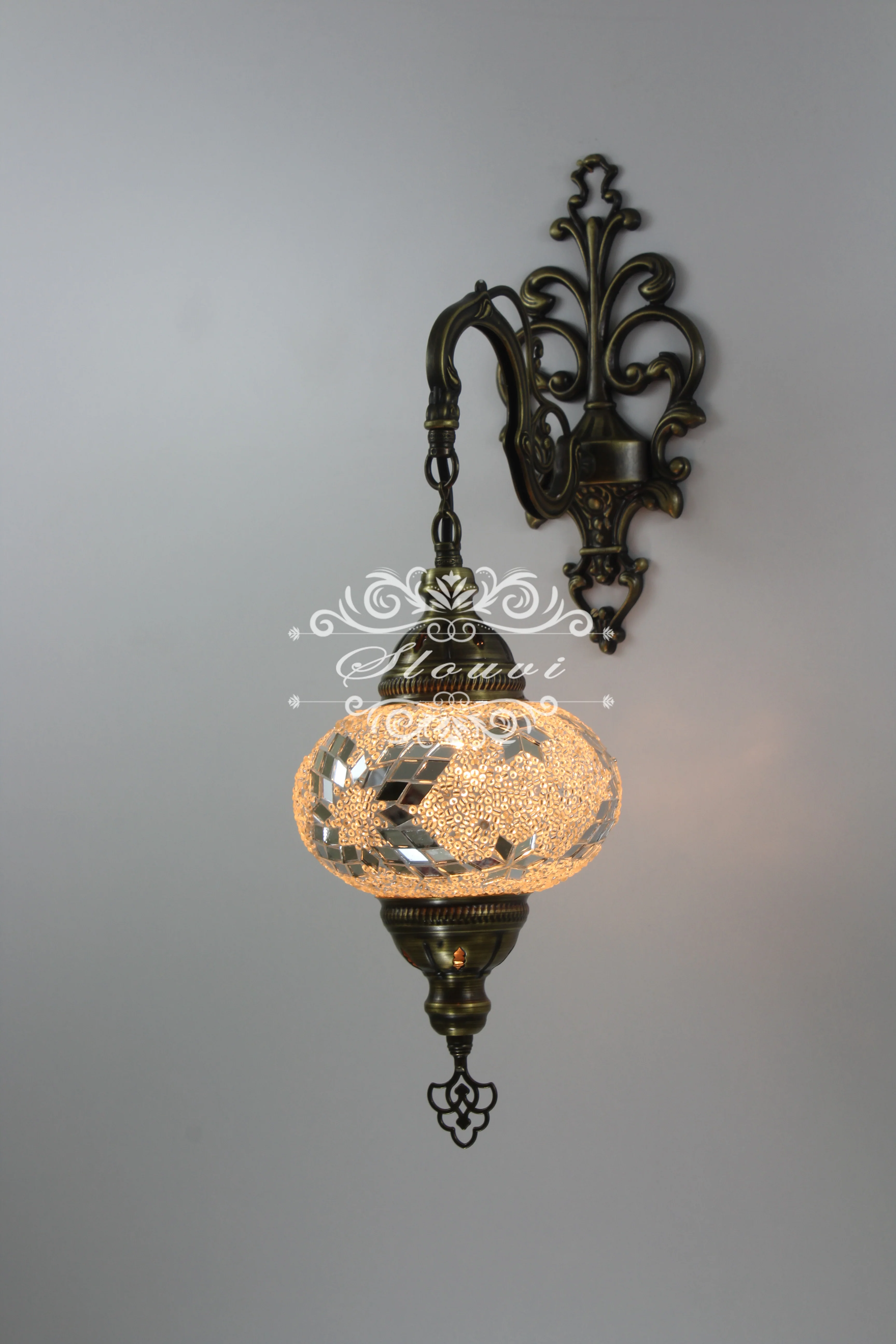 Turkish Mosaic Wall Sconce Large Globe ID: WSL19 - Image 3