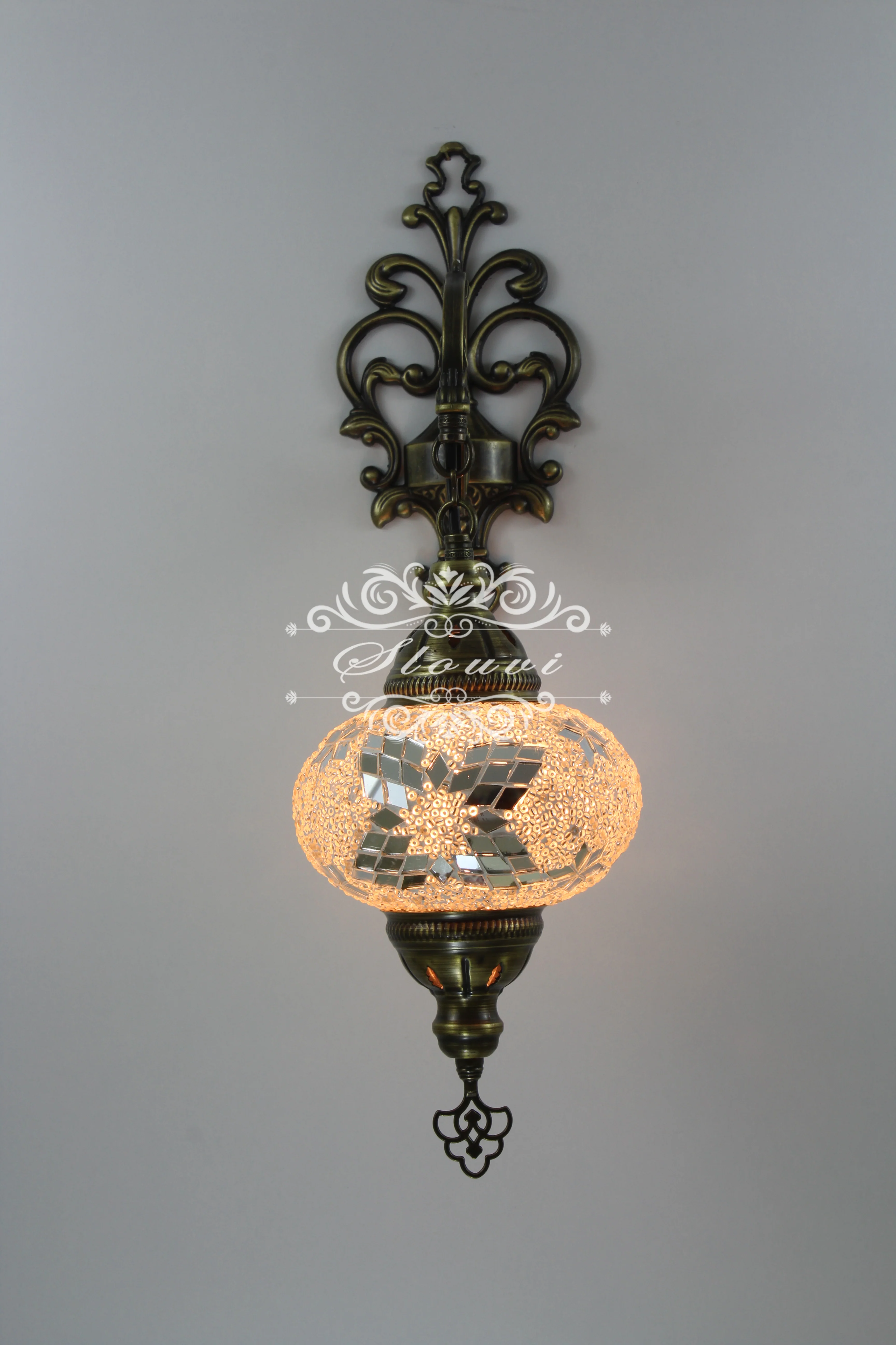 Turkish Mosaic Wall Sconce Large Globe ID: WSL19 - Image 4