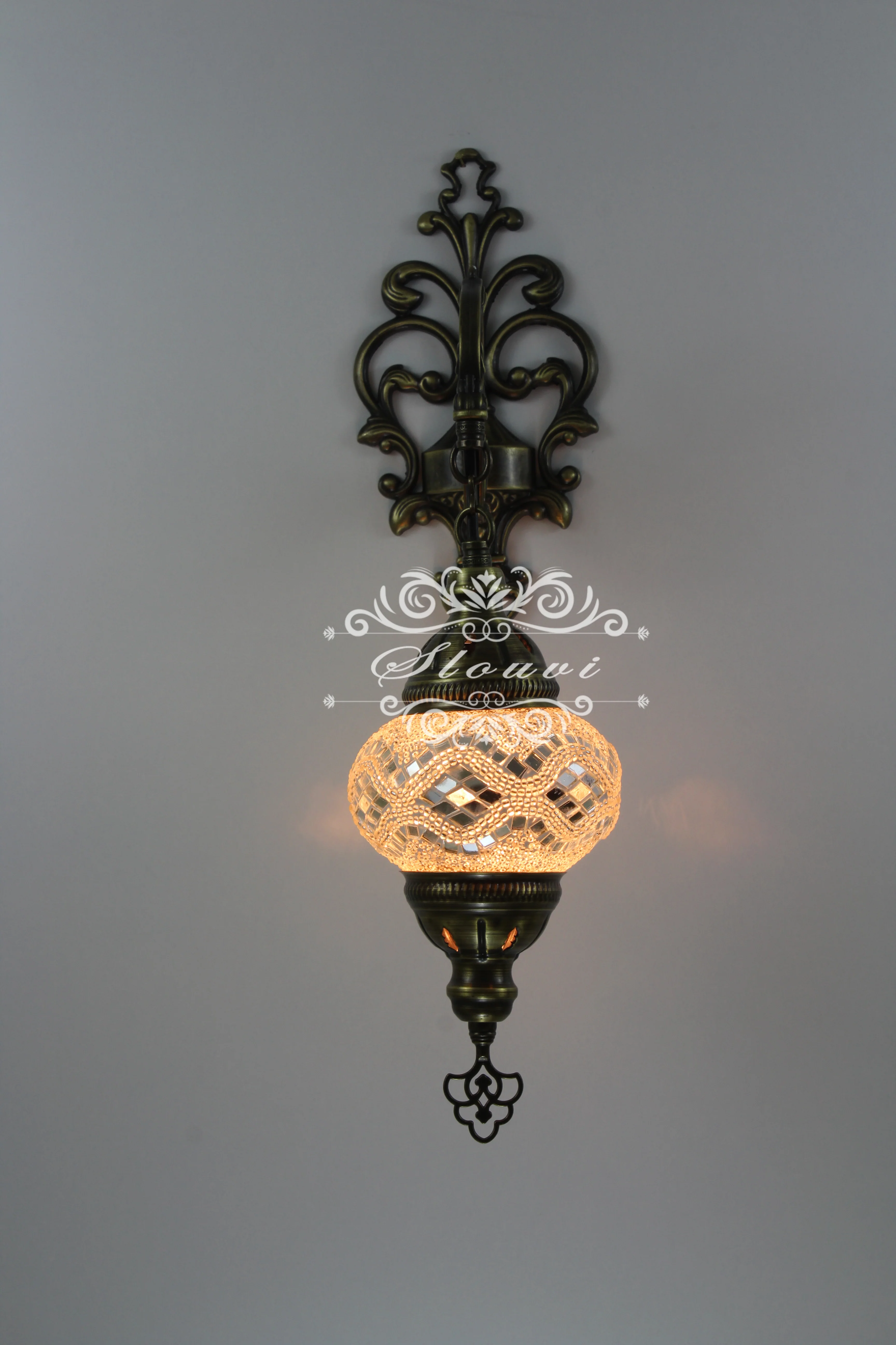 Turkish Mosaic Wall Sconce Medium Globe ID: WSM01 - Image 4