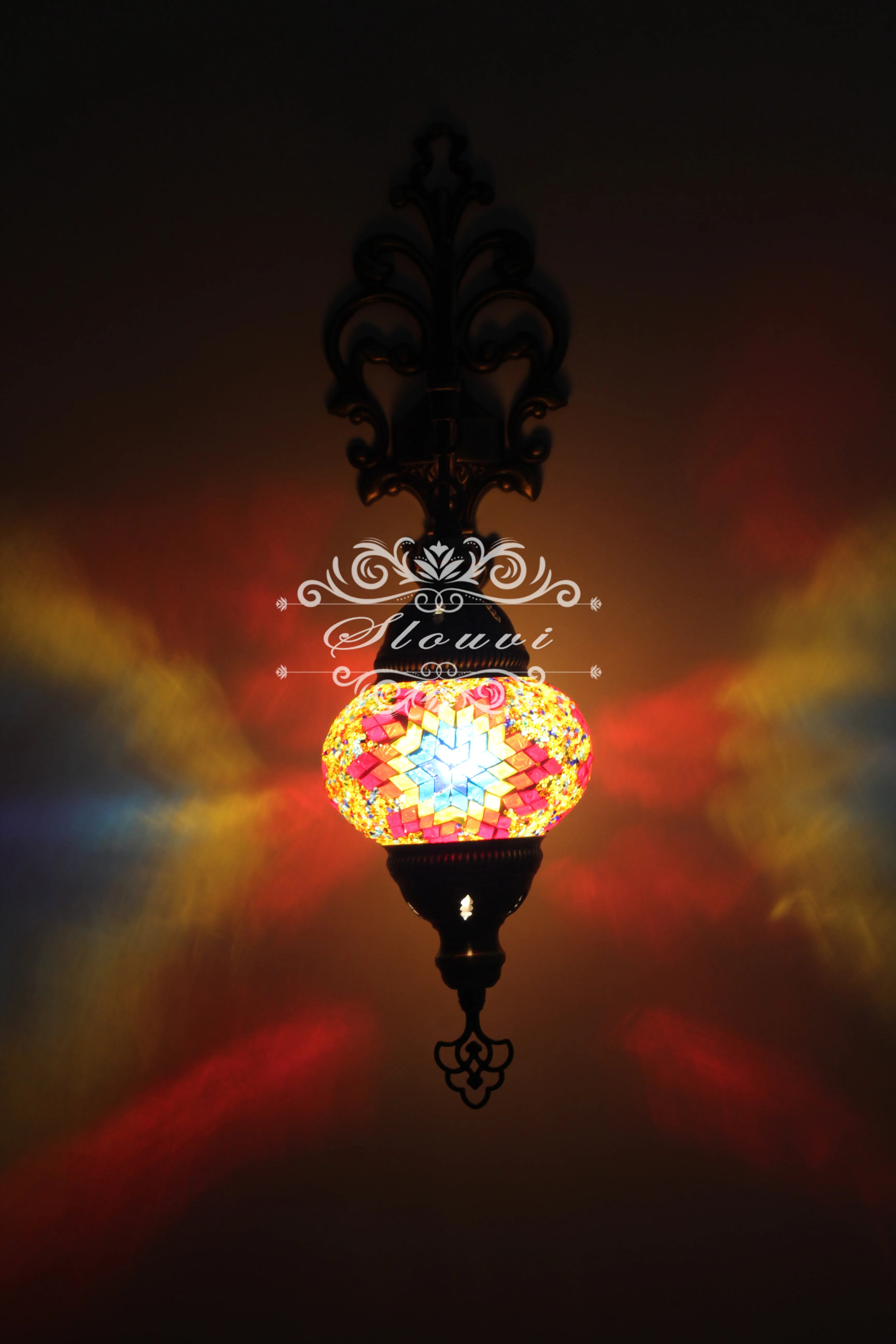 Turkish Mosaic Wall Sconce Medium Globe ID: WSM02 - Image 2