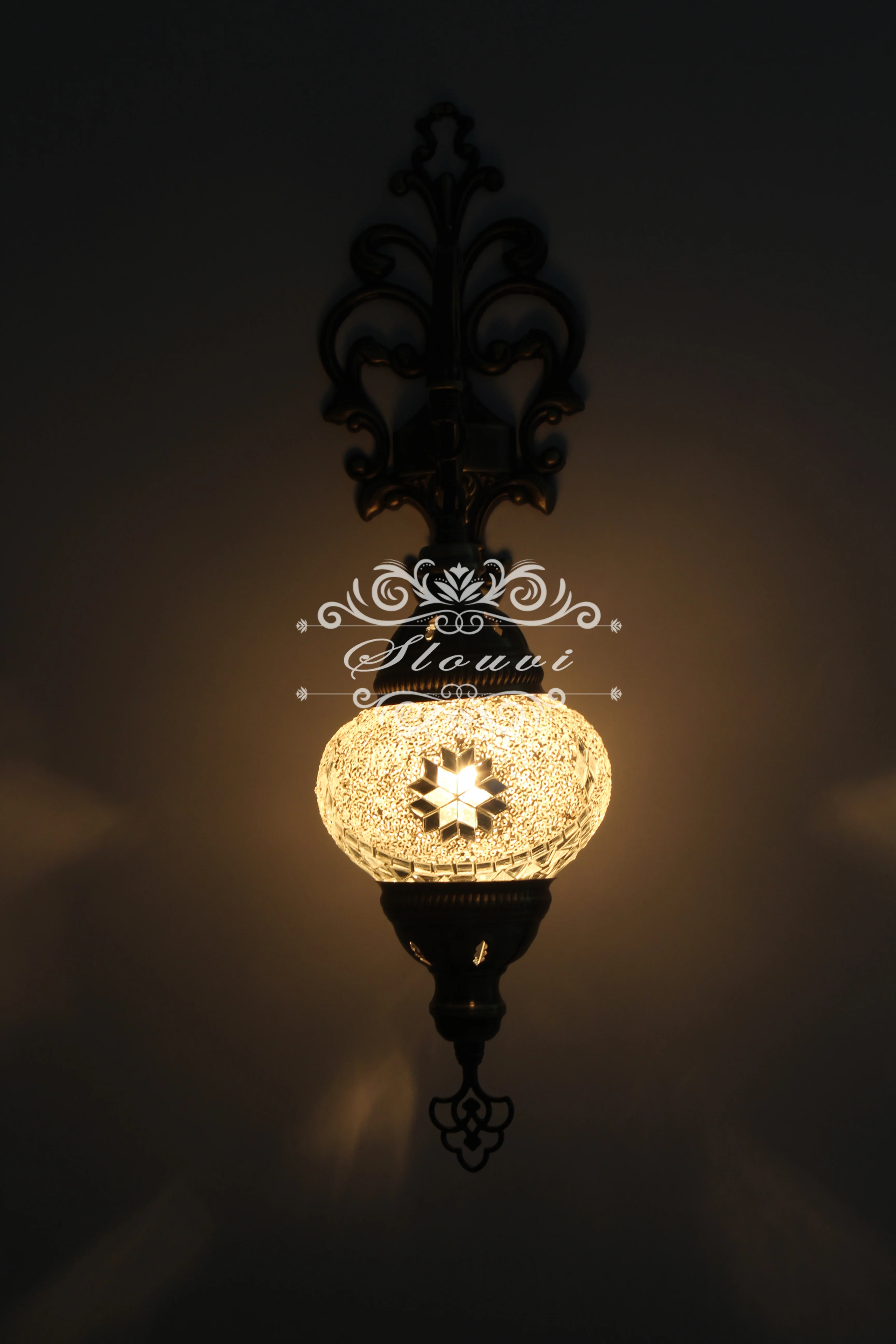 Turkish Mosaic Wall Sconce Medium Globe ID: WSM03 - Image 2
