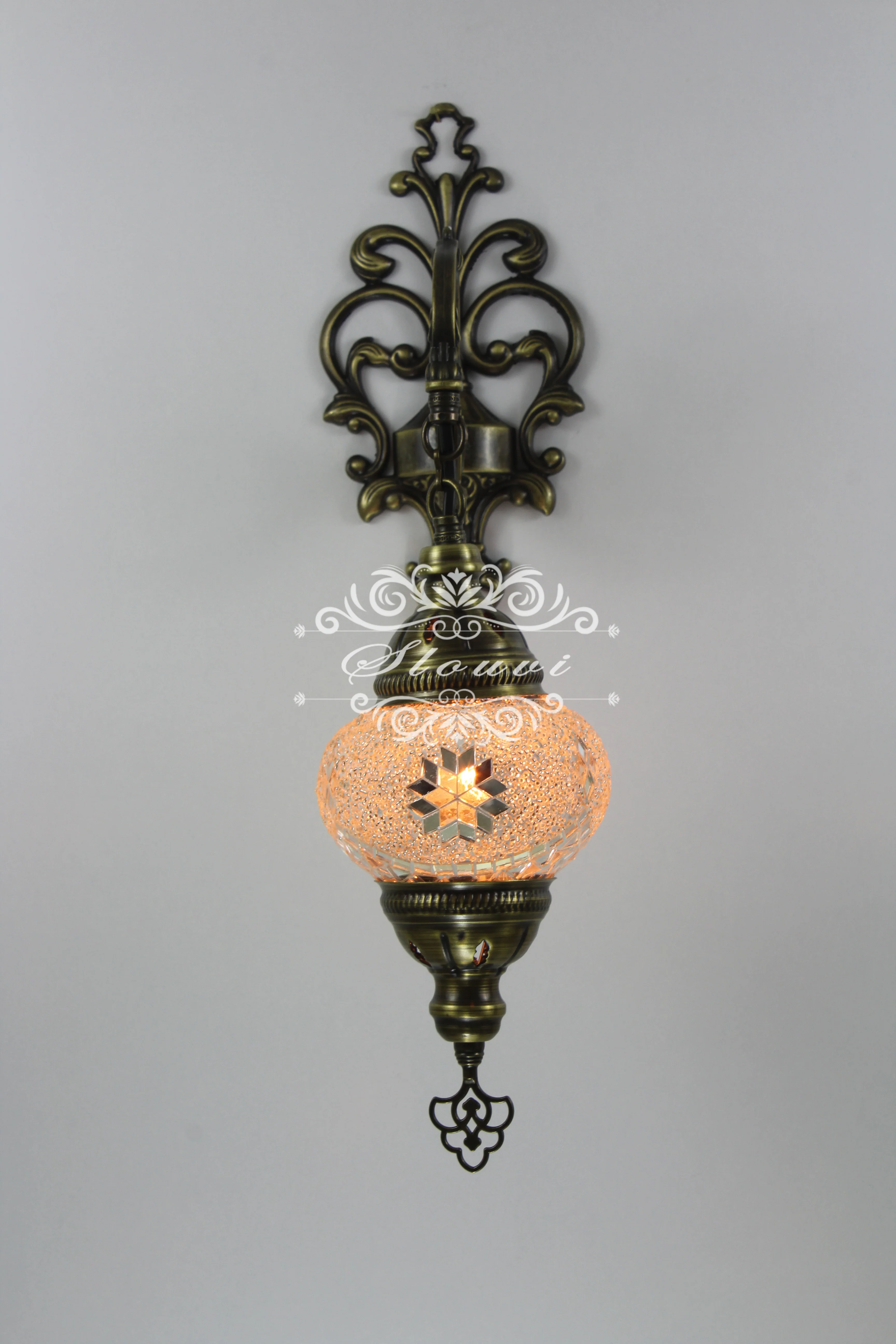 Turkish Mosaic Wall Sconce Medium Globe ID: WSM03 - Image 4