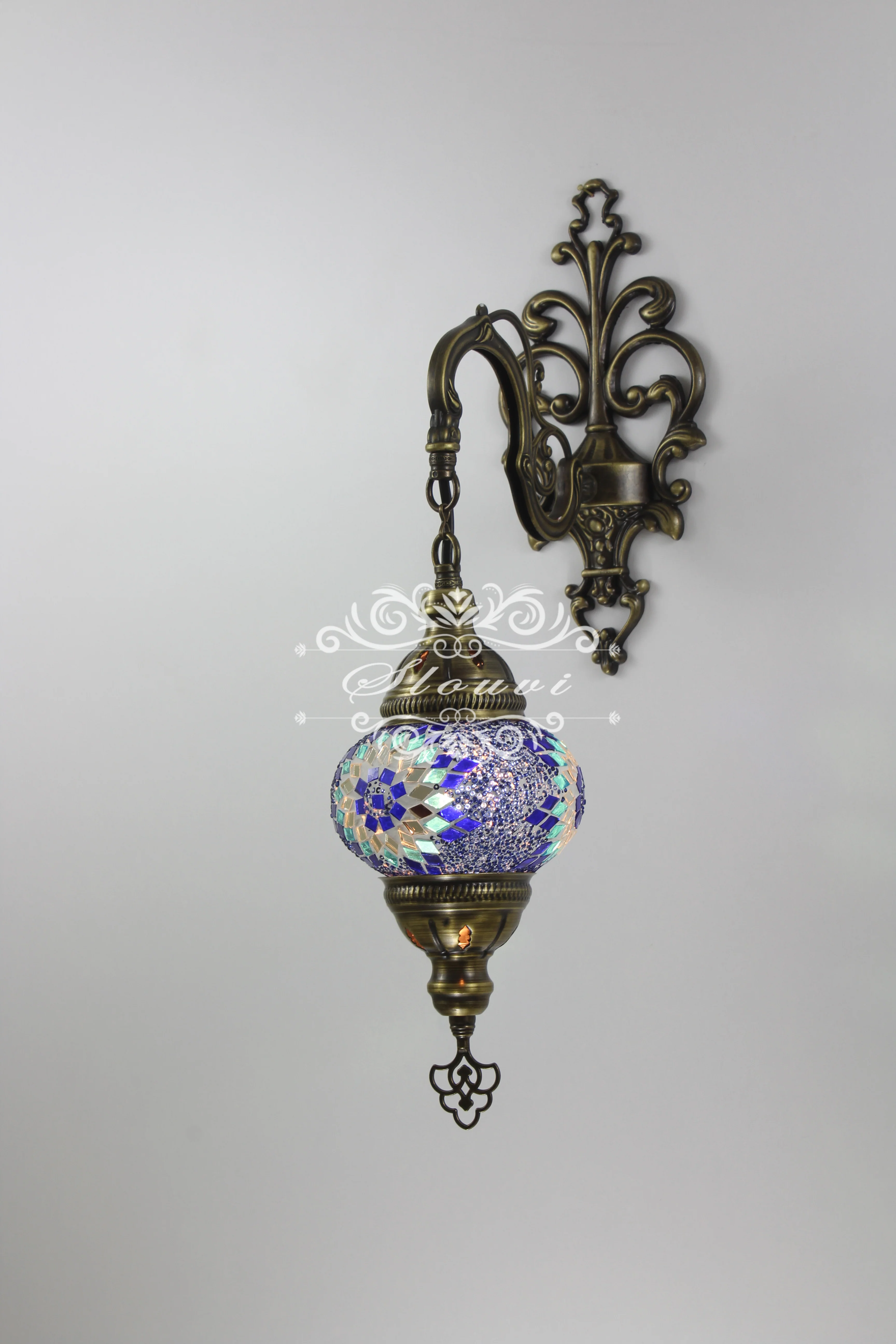 Turkish Mosaic Wall Sconce Medium Globe ID: WSM07 - Image 3