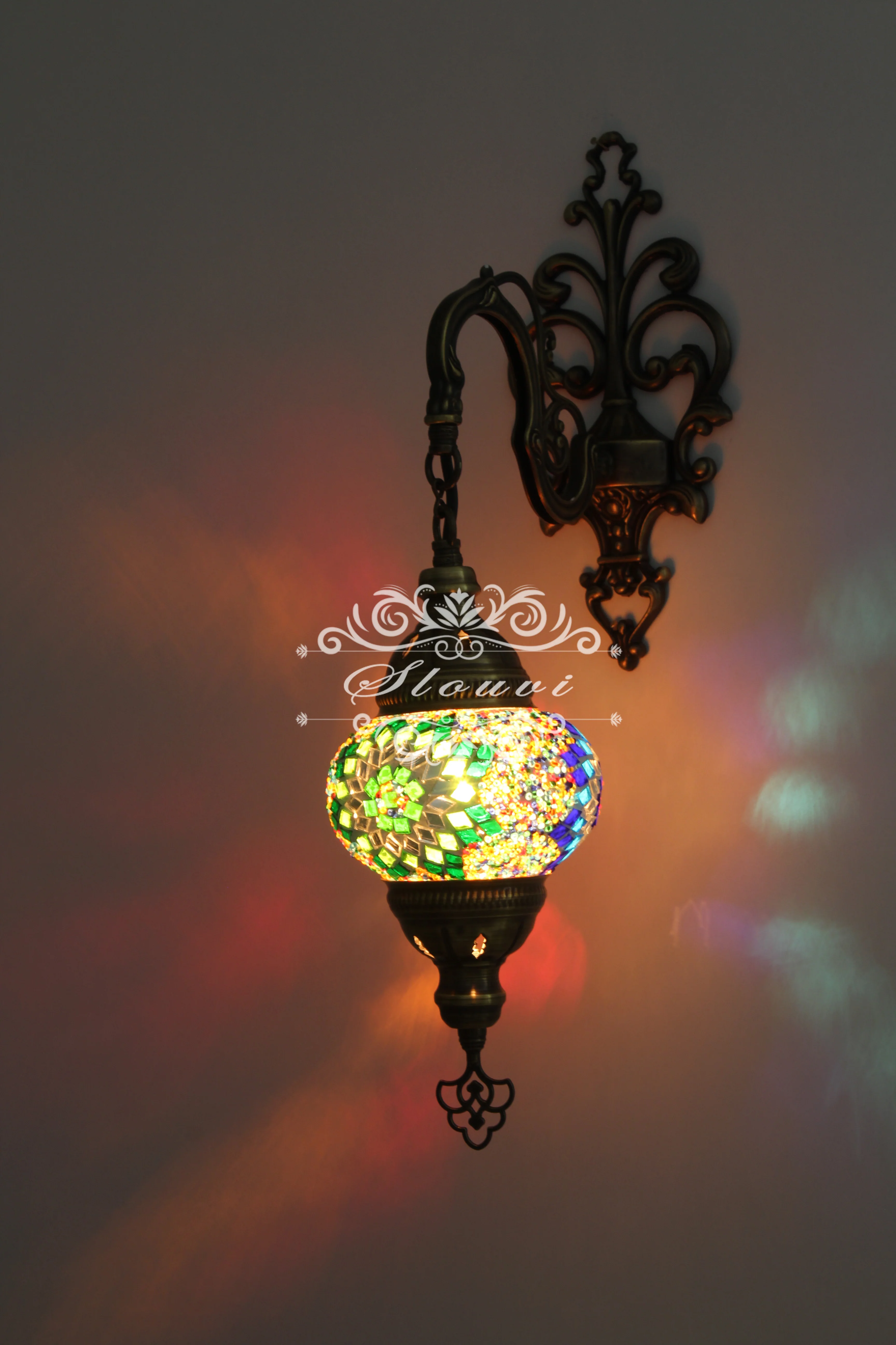 Turkish Mosaic Wall Sconce Medium Globe ID: WSM08