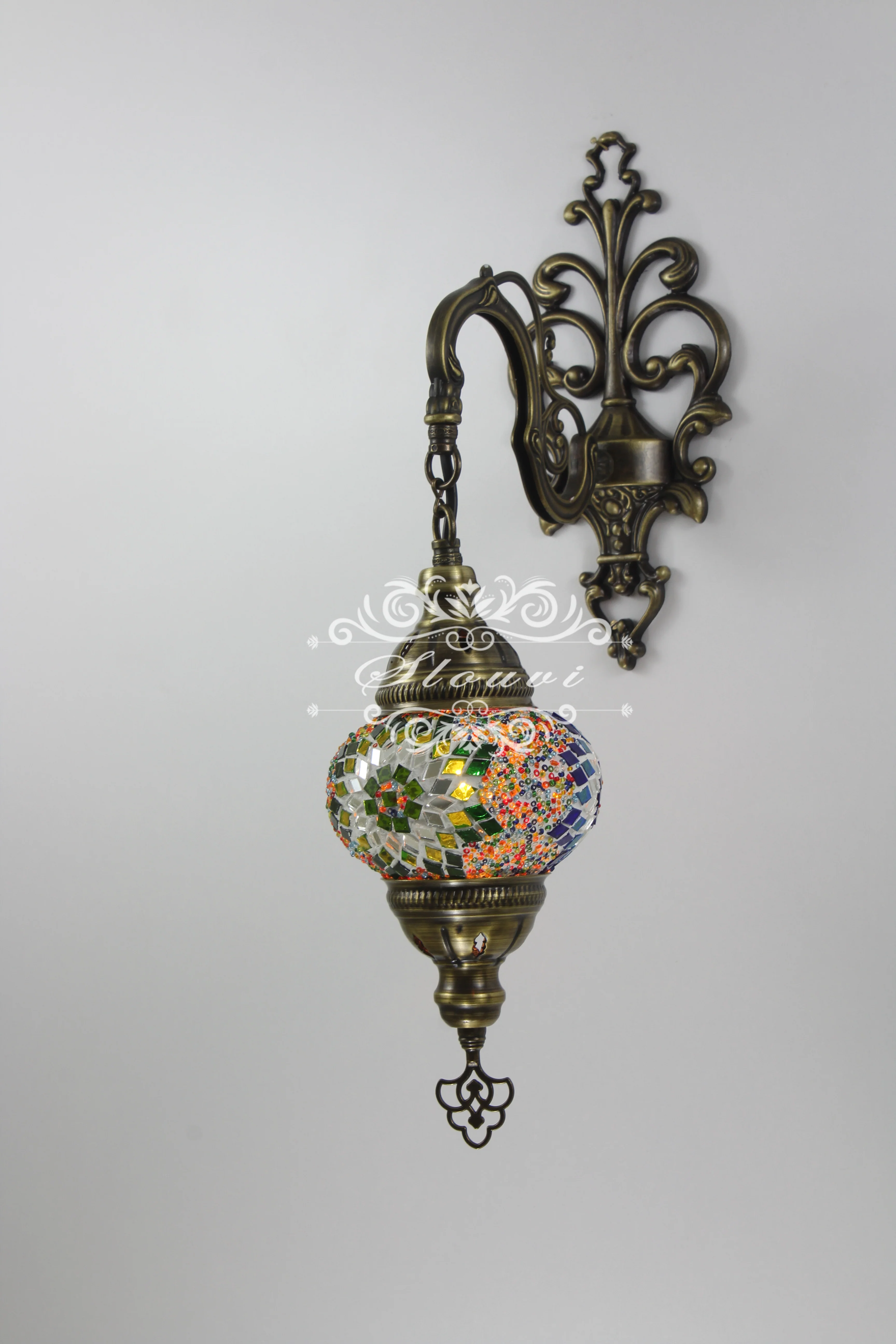 Turkish Mosaic Wall Sconce Medium Globe ID: WSM08 - Image 3