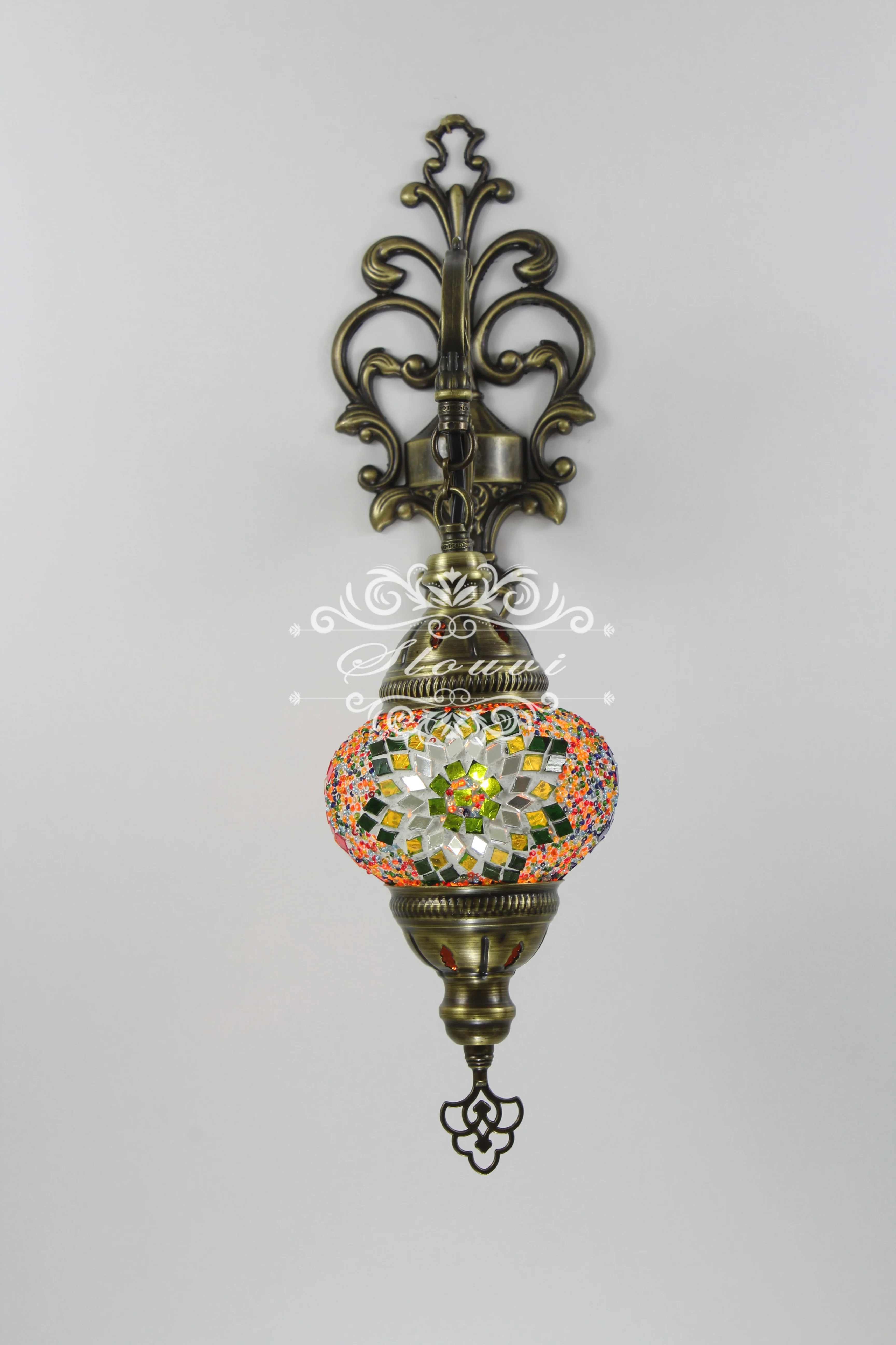 Turkish Mosaic Wall Sconce Medium Globe ID: WSM08 - Image 4